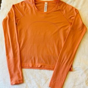 lululemon athletica Vibrant Orange Long Sleeve Tee